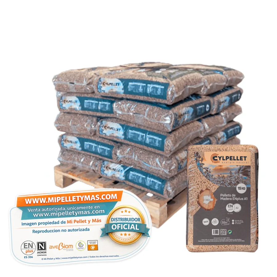 Cyl Pellet | Pellet Certificado ENplus A1 y DINplus | Palet 30 Sacos