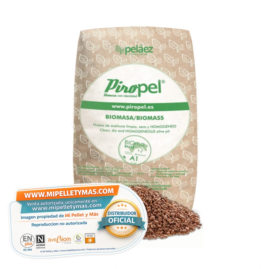 Piropel | Hueso de aceituna certificado | Palet 70 sacos