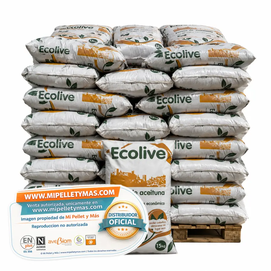 Ecolive | Hueso de aceituna certificado Biogramasa | Palet 77 sacos - Imagen 2